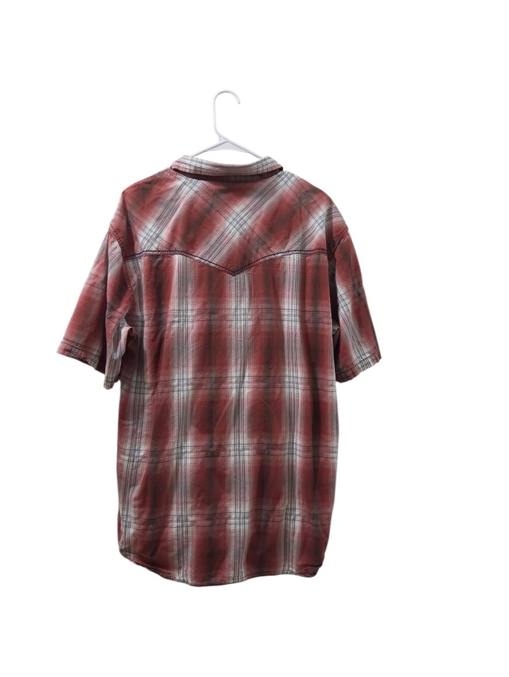 Cody James Red Plaid Western Pearl Snap Shirt XXL Short Sleeve Cowboy Shirt - Picture 5 of 5